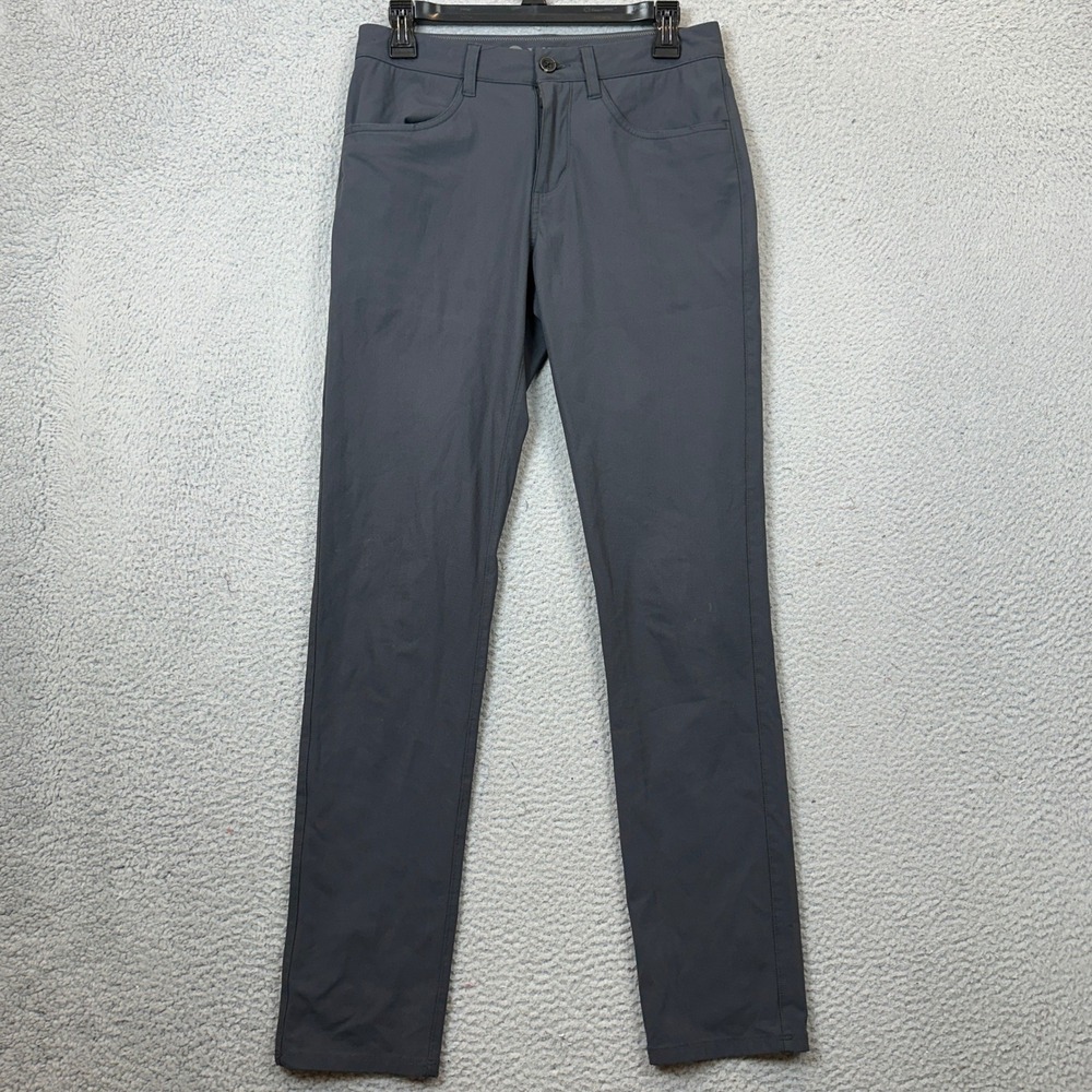 Vuori Meta Pants Mens 28 Slim Tapered Charcoal Grey Chino 4-Way Stretch 5-Pocket